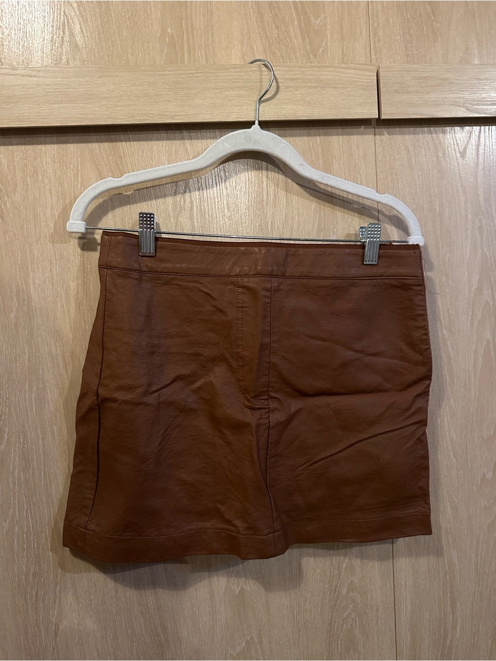 Brown Leather Mini Skirt